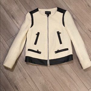 Club Monaco wool jacket black and white size 0